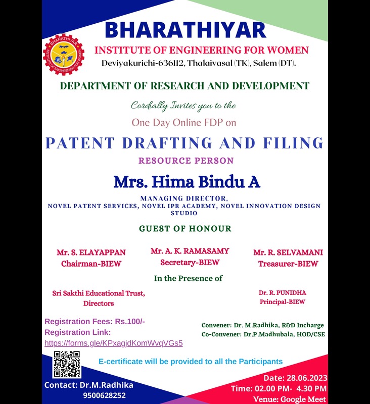 Read more about the article Patent Drafting and Filing – Department of Research and Development